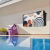 Bohemian Nordic Outdoor TV Cover 70"-75" Waterproof & Weatherproof TV Cover for Outside 600D Thick TVs Enclosure Middle Century Abstract Palm Tree Flat Television Display Screen Protector with Pocket view 3