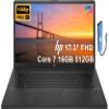 HP 17 Laptop (17.3" FHD Anti-Glare, Intel 10-Core i7 150U (> Ultra 5 125U), 16GB RAM, 512GB SSD) for Business, Home, Students, Narrow Bezel, Numeric Keypad, Fast Charge, IST Hub, Wi-Fi 6, Win 11 Home view 1