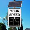 Solar Aluminum Radar Speed Display Sign, Road Warning Sign, 20"x27"/24"x35" Road Warning Your Speed LED Radar Speed Limit Sign, with Mounting Kit and Remote Control(White,50 * 70cm/20 * 27) view 1