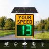 Solar Aluminum Radar Speed Display Sign, Road Warning Sign, 20"x27"/24"x35" Road Warning Your Speed LED Radar Speed Limit Sign, with Mounting Kit and Remote Control(White,50 * 70cm/20 * 27) view 4