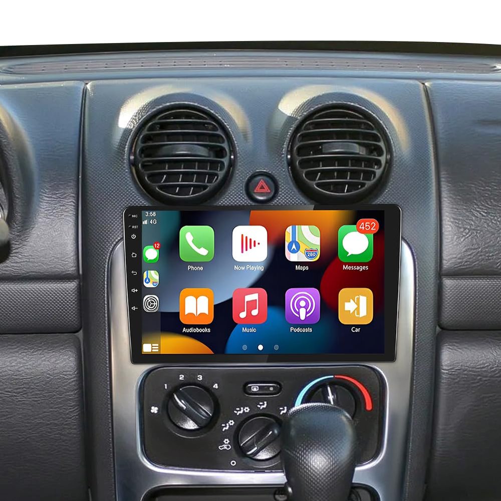 10 inch Android 14 Car Radio Stereo for 2002-2007 Jeep Liberty Double Din Radio Head Unit with Backup Camera Touchscreen Wireless Android Auto Bluetooth WiFi GPS Navigation Mirror Link 4+64G