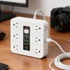 Electrical Outlet Strip - Charging Management,Outlet Strip with Surge Protection - for Desk Home Dorm Kitchen Wall Living Room Behind Couch TV Phone Refrigerator view 3