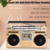 QUGURLID Portable Retro Boombox,Classic Style Retro CD Player Boombox,USB Recording,Bluetooth Receiver+Speakers,Headphone Jack,for Family view 3