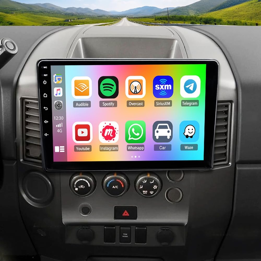 10.1" Double Din Car Stereo Radio for Nissan Titan 2004-2007,with CarPlay & Android Auto,HD Touchscreen Double Din Radio with Bluetooth,GPS Navigation,Car Audio Receivers,Backup Camera,Mirror Link,FM