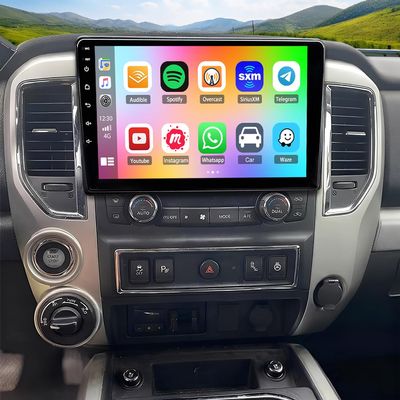 10.1" Double Din Car Stereo Radio for Nissan Titan 2017-2019,with CarPlay & Android Auto,HD Touchscreen Double Din Radio with Bluetooth,GPS Navigation,Car Audio Receivers,Backup Camera,Mirror Link,FM