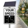 20"x27"/24"x35" Solar Powered Speed Limit Radar Sign, Aluminum Speed Radar Feedback Sign, for Road Safety, Adjustable Maximum Speed Limit, Lane Coverage 1-3(White,60 * 90cm/24 * 35in) view 1
