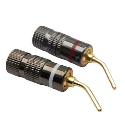 Gold Plated Banana Plugs Audio Jack Speaker Wire Cable Screw Connector 24K Gold Plated 4mm Audio Connector(12 Pieces)