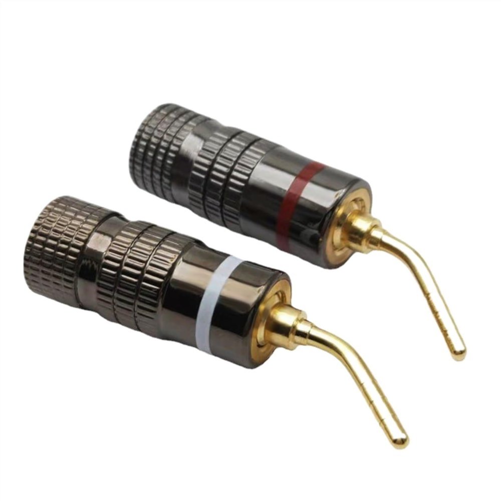 Gold Plated Banana Plugs Audio Jack Speaker Wire Cable Screw Connector 24K Gold Plated 4mm Audio Connector(12 Pieces)