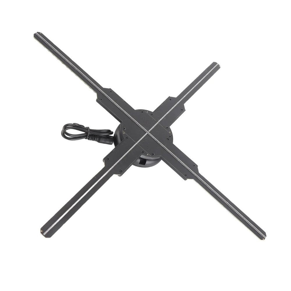 3D Hologram Fan, 45cm 4 Blades 3D Holographic Projector, Video Advertising Display Fan with 512LED 8GB Memory Card for Party Bar High Brightness