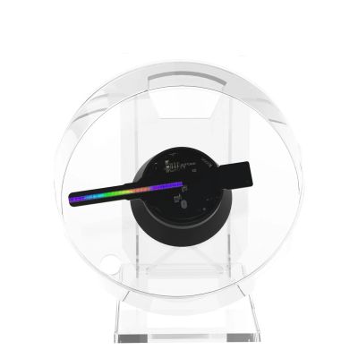13cm Mini 3d Holographic Advertising Light, LED Desktop Model Fan Screen With Audio Playback Transparent Cover Hologram Fan High Brightness