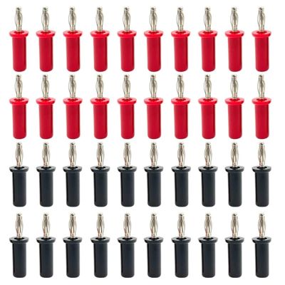 40PCS/4mm Banana Electrical Connector Adaptor Male Female Jack for Speaker Test Probes Converter(40 Red)