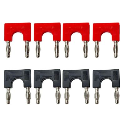 8pcs/4mm Banana Electrical Connector Short-Circuit Terminal Couple Adapter Jumper Instrument Test Line Socket(8 Black)