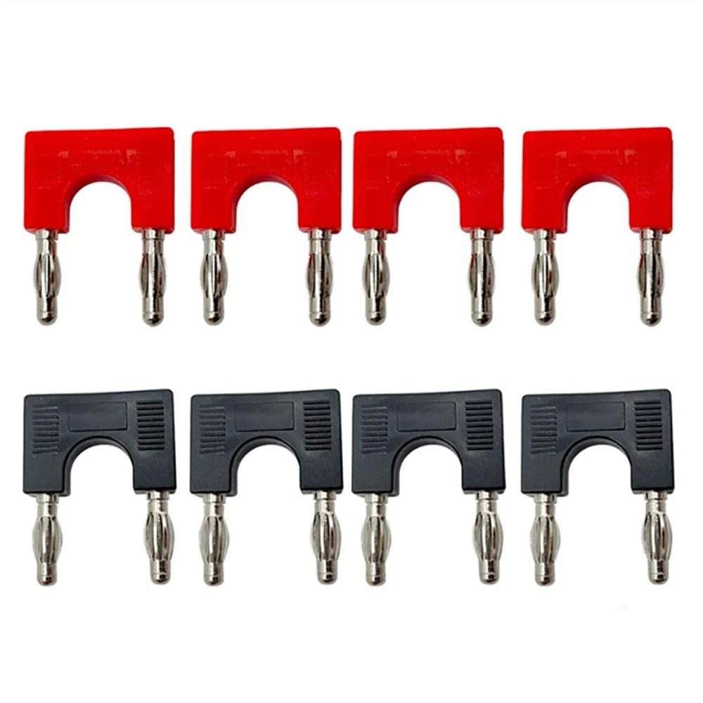 8pcs/4mm Banana Electrical Connector Short-Circuit Terminal Couple Adapter Jumper Instrument Test Line Socket(8 Black)