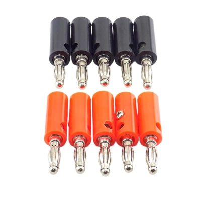 10pcs 4mm Audio Speaker Screw Banana Plugs Connectors Solderless Black Red Color Banana Plugs Connector(10pcs Red)