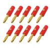 10Pcs 4mm Banana Male Connector Solderless Screw Type Gold Plated Bananas Plugs Adapter(10 Red) view 2