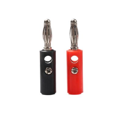 10Pcs Banana 4mm for Video Speaker Adapter Audio Wire Cable Connector Banana Plugs Connectors 4mm XF30(10black)