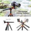 Compatible for Camera, 72" Aluminum Travel Tripod with Transverse Center Column & Ball Head, 10kg Load view 3