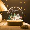 MDPrints Global Personalized Baby Gifts, Personalized Night Light for Kids, Baptism Night Light with Wooden Base, Bedroom Decor, Nursery Light, Baptism Gifts for Girl Boys (Woodland DK05) view 1