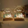 MDPrints Global Personalized Baby Gifts, Personalized Night Light for Kids, Baptism Night Light with Wooden Base, Bedroom Decor, Nursery Light, Baptism Gifts for Girl Boys (Woodland DK05) view 3