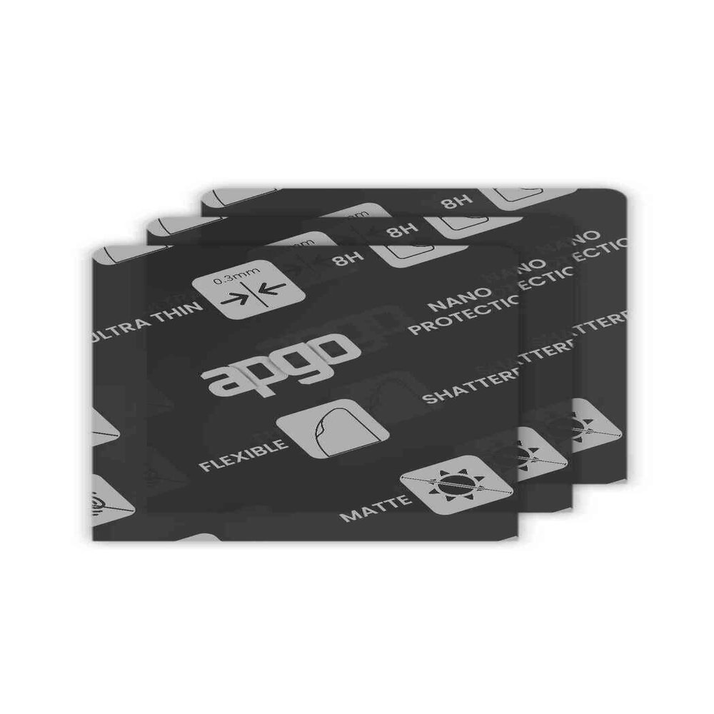 apgo 3x MATTE Hybrid protective glass compatible with Pax Q80, flexible nano glass, great replacement for tempered glass, scratch-resistant, full glue