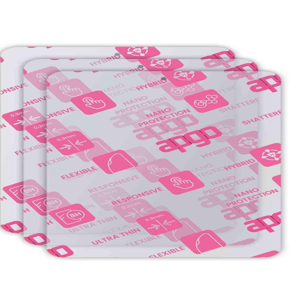 apgo 3x Ultra-Clear Hybrid protective glass compatible with Xiaomi Mi Pad 4, flexible nano glass, great replacement for tempered glass, scratch-resistant, full glue