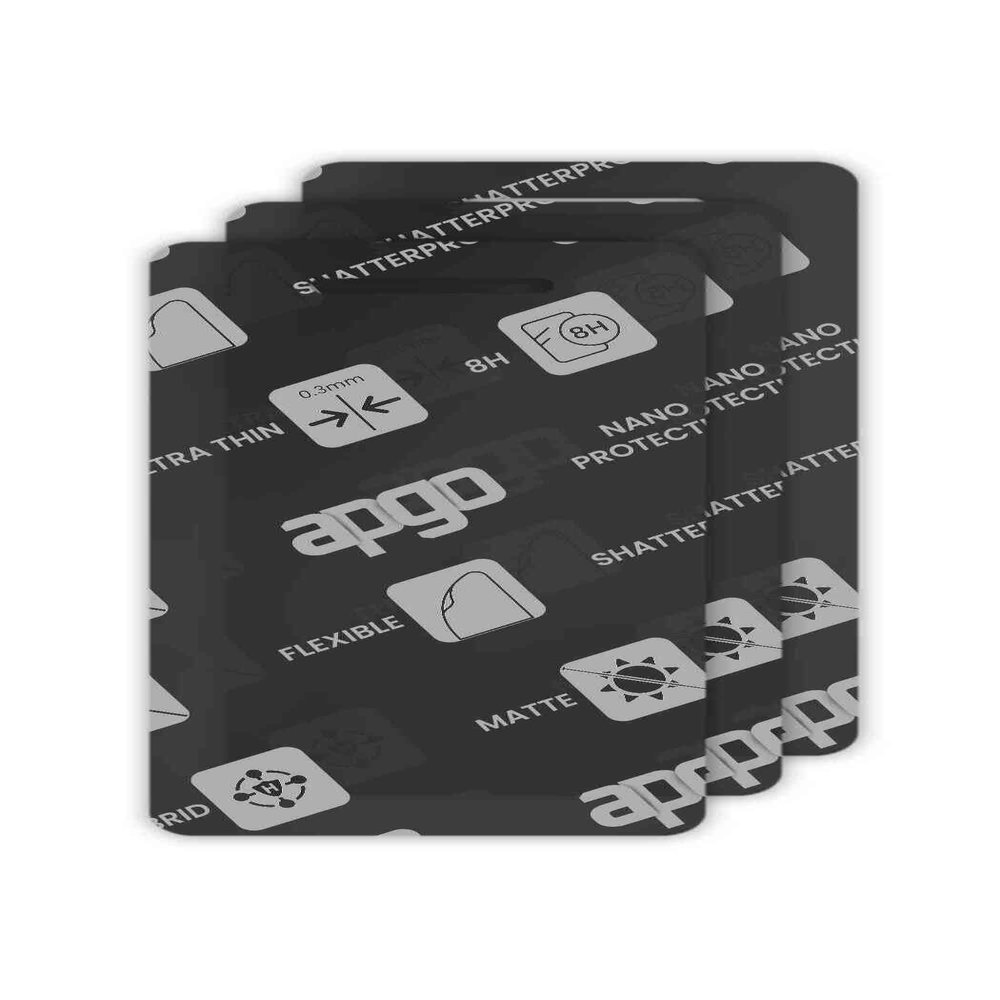 apgo 3x MATTE Hybrid protective glass compatible with Pax A50, flexible nano glass, great replacement for tempered glass, scratch-resistant, full glue