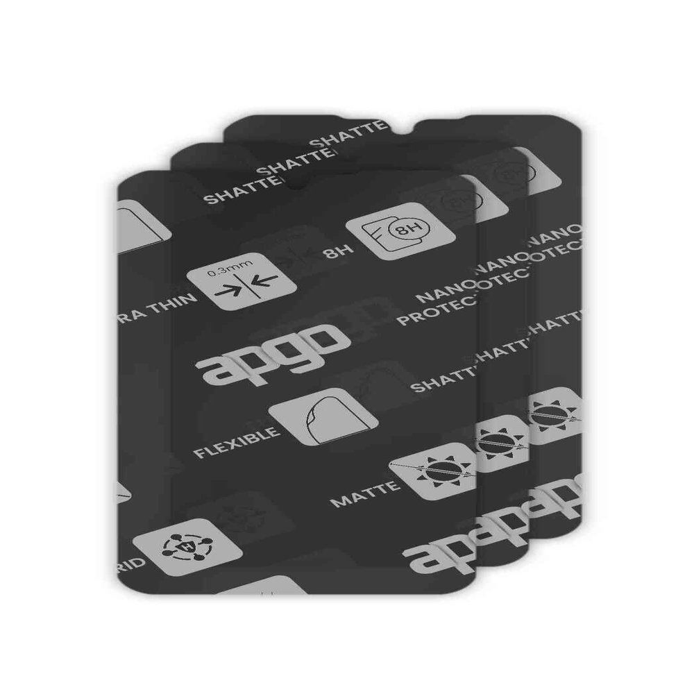 apgo 3x MATTE Hybrid protective glass compatible with Pax A6650, flexible nano glass, great replacement for tempered glass, scratch-resistant, full glue