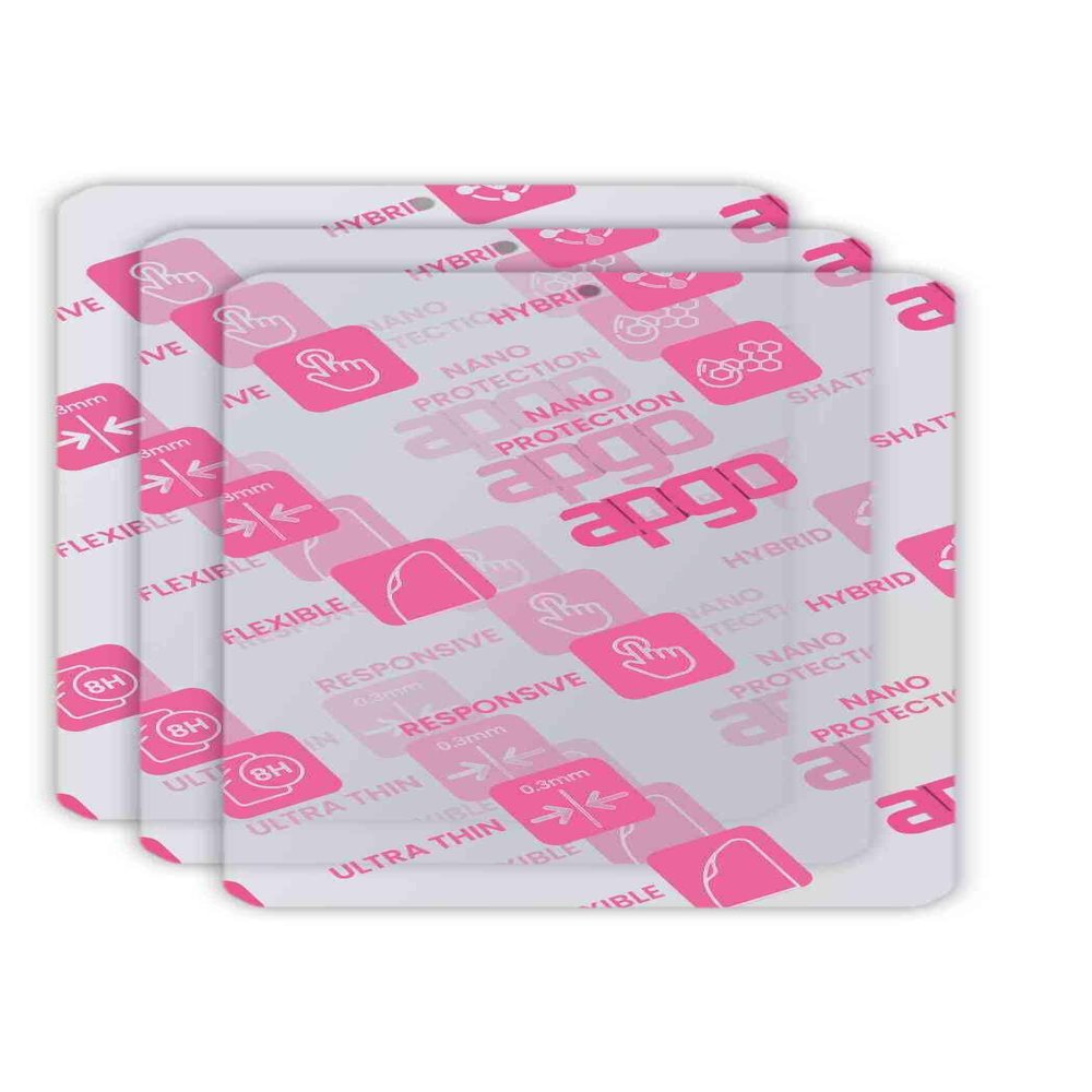 apgo 3x Ultra-Clear Hybrid protective glass compatible with CHCNAV LT800H, flexible nano glass, great replacement for tempered glass, scratch-resistant, full glue