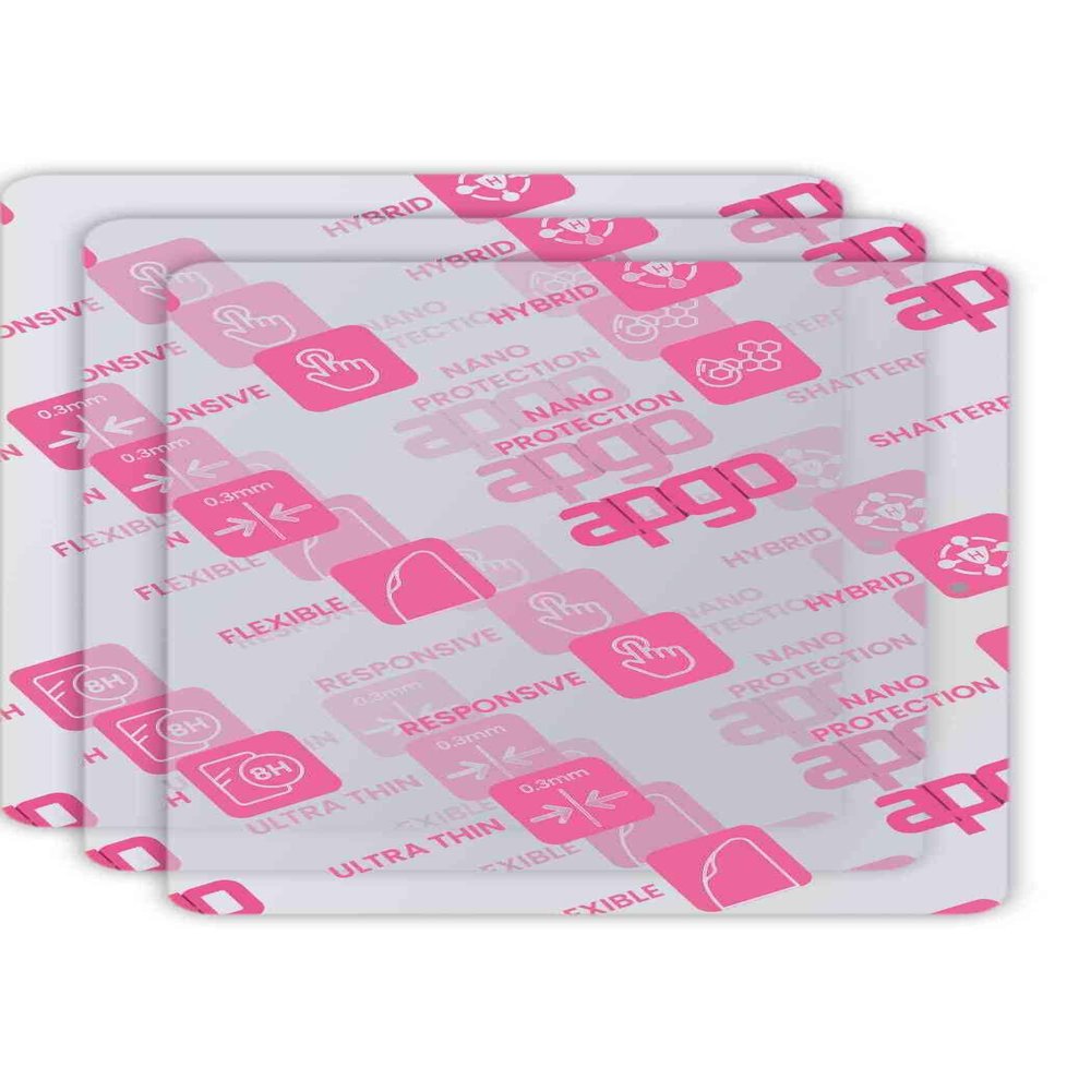 apgo 3x Ultra-Clear Hybrid protective glass compatible with Amazon Kindle Fire HDX 7, flexible nano glass, great replacement for tempered glass, scratch-resistant, full glue
