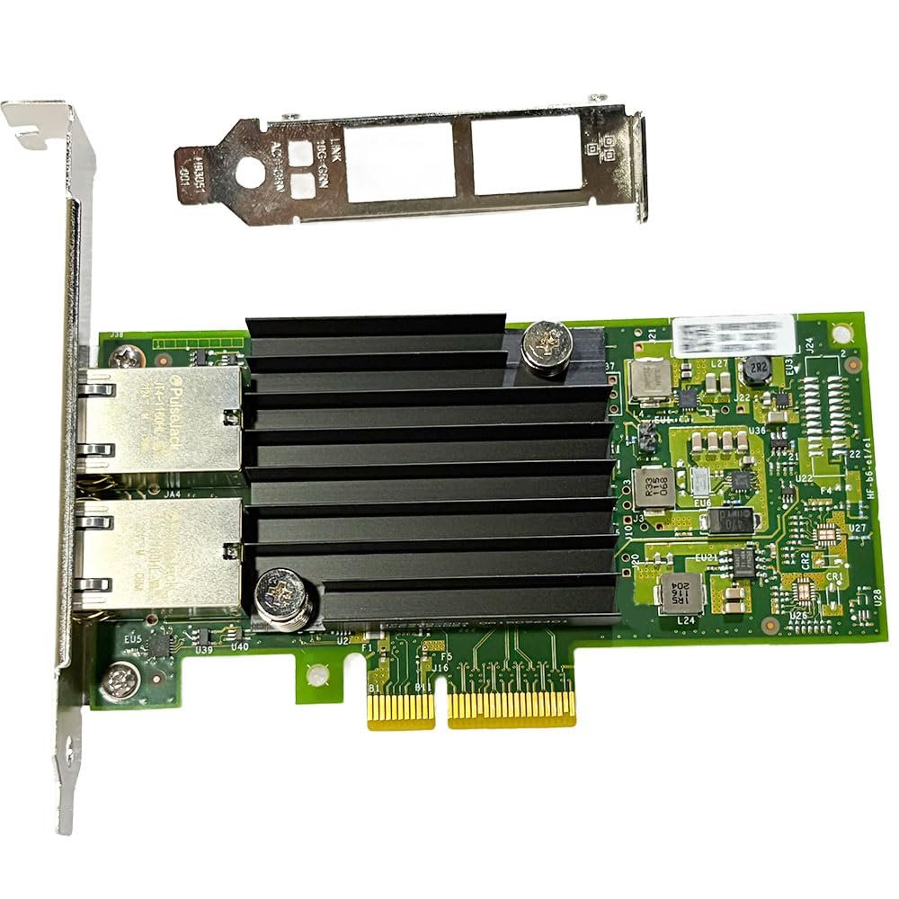 10GbE RJ45 Network Card Compatible with X550-T2 PCIe Ethernet Card, 2 Ports 10GBASE-T RJ45, PCIe 3.0 x4, SR-IOV Jumbo Frames PXE iSCSI, VLAN 802.1Q NBASE-T 2.5G/5G, CAT6A 100m PCI Network Adapter