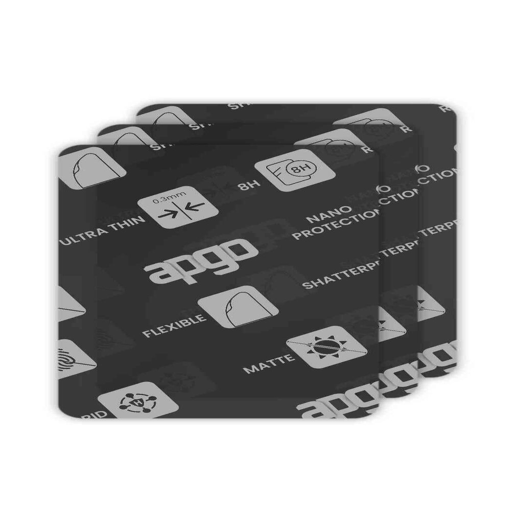 apgo 3x MATTE Hybrid protective glass compatible with Pax A50s, flexible nano glass, great replacement for tempered glass, scratch-resistant, full glue