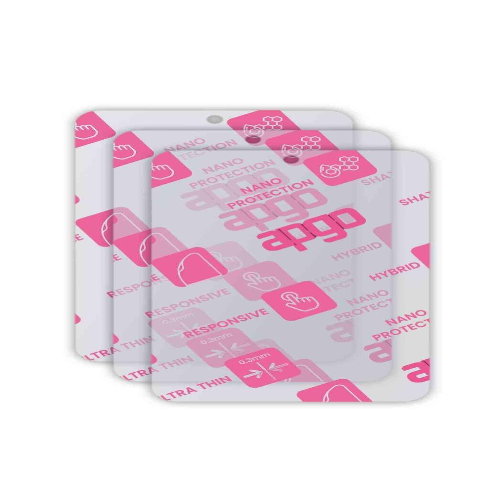 apgo 3x Ultra-Clear Hybrid protective glass compatible with Pax M8, flexible nano glass, great replacement for tempered glass, scratch-resistant, full glue