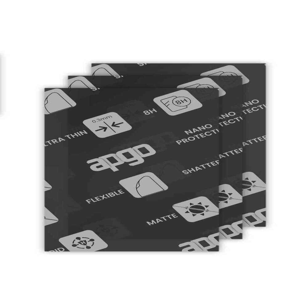 apgo 3x MATTE Hybrid protective glass compatible with Sony XAV-1550D, flexible nano glass, great replacement for tempered glass, scratch-resistant, full glue