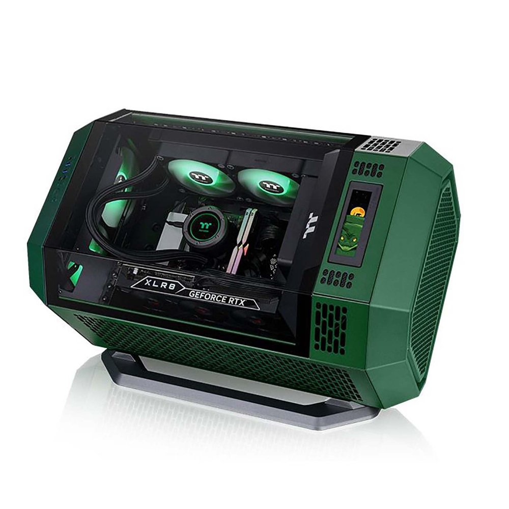 Computer Cases,Mid-Tower PC Gaming Case M-ATX/ITX - Front I/O USB 3.0 /Type-C Port - Panoramic View Tempered Glass Panel - Includes a 3.9-inch LCD Expansion Screen