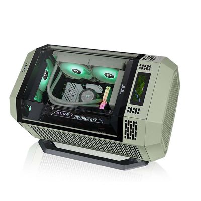Computer Cases,Mid-Tower PC Gaming Case M-ATX/ITX - Front I/O USB 3.0 /Type-C Port - Panoramic View Tempered Glass Panel - Includes a 3.9-inch LCD Expansion Screen