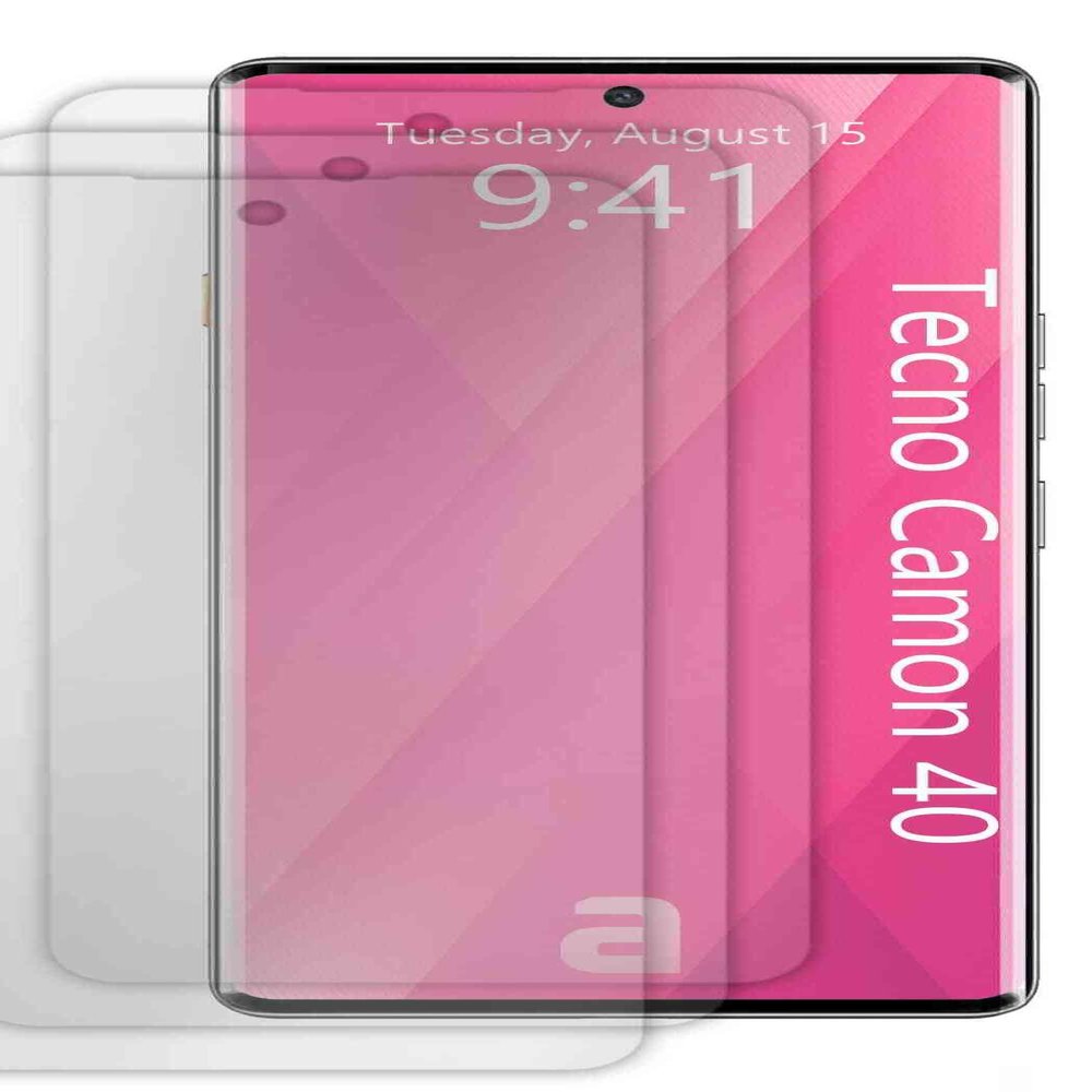 apgo 3x Hydrogel Ultra-Clear Screen Protector for Tecno Camon 40, Hydrogel Film, Flexible, Soft TPU with positioning layer easy installation
