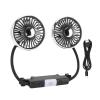 Suitable for USB Car Fan Powerful 3 Speed Dual Head Gooseneck 360 Degree Rotatable DC5V Seat Headrest Auto Accessories view 1