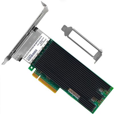 10GbE RJ45 Network Card Compatible with X710-T4 PCIe Ethernet Card, 4 Ports 10GBASE-T RJ45, PCIe 3.0 x8, SR-IOV VXLAN/Geneve Jumbo Frames PXE iSCSI PCI Network Adapter