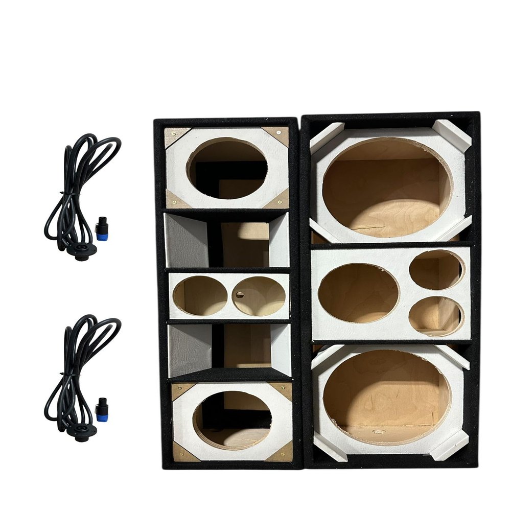 10" Brazilian Style Chuchera Speaker Box & 1 LA Box Vented Enclosure for Car (White)