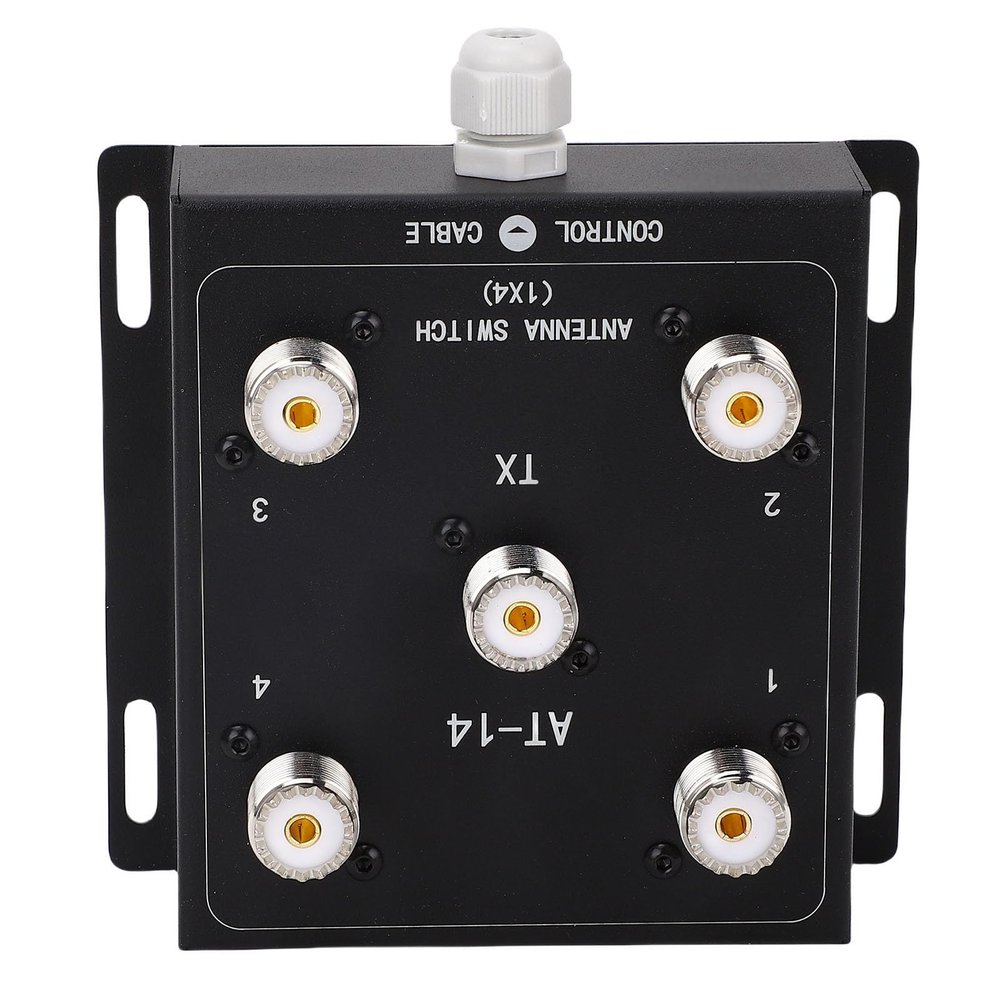 Marhynchus 4 Way Coaxial Remote Switch 4-Way Coaxial Remote Switch 4-Way Switch with SO-239 Connector for 1.8-60MHz 50ohm 500W PEP +12V Control Voltage