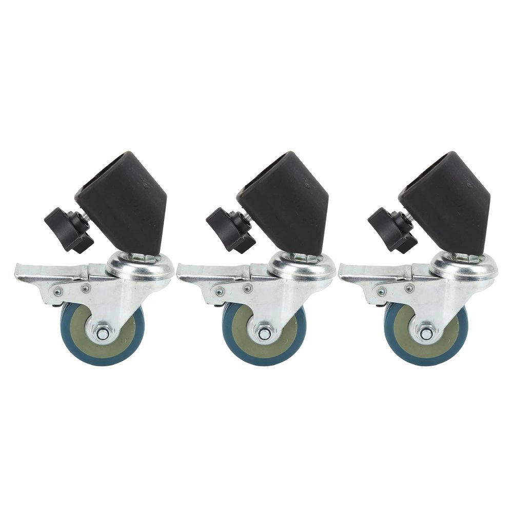 3pcs 22mm Ca Wheels Set, Stand Cas with Brake, Locking Ca Set for Photography Stand Studio, and Pla Wheels for Photo