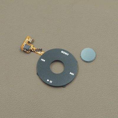 Replacement Click Wheel with Gray Center Select Button for iPod Classic 6th 7th Generation, Black, Compatible with 80GB 120GB 160GB A1238