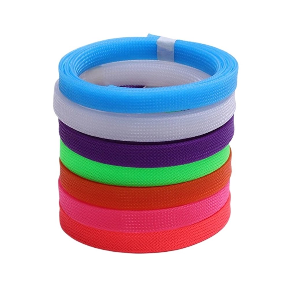 1Pc 1~50M PET Braid Sleeve High Density 20mm Insulated Expandable Cable Wrapping Sheath Protector Braided Wire Organizer(Blue,5 Meters)