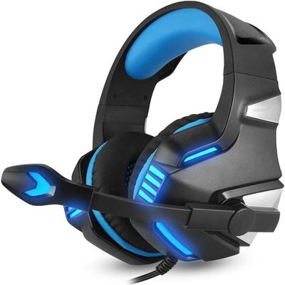 Headphones, Lightweight Over The Ear with Clear Sound and for Extra Bass, Long Cord, 3.5mm Jack for Phones and Laptops(Blue)