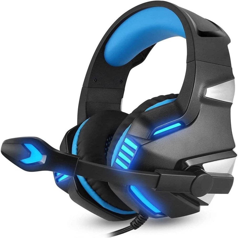 Headphones, Lightweight Over The Ear with Clear Sound and for Extra Bass, Long Cord, 3.5mm Jack for Phones and Laptops(Blue)