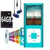 64GB MP3 Player, Hotechs MP3 Music Player with Slim Classic Digital LCD 1.82'' Screen Mini USB Port with FM Radio, Voice Record (Blue) view 1