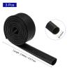 MECCANIXITY 3Pcs Wire Insulation Braid Fire Sleeve,6.6Ft-14mm ID Black, High Temp Silicone Coated Fiberglass Sleeving for Automotive Hose Lines Electrical Wiring view 2