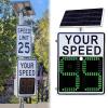 Digital Radar Speed Detector Sign radar speed signs, Solar Powered LED Radars Feedback Sign, 20"x27"/24"x35" Speeds Display Radars Traffic Signs with Accessories view 1