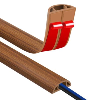 Floor Cord Covers for Wires 3.3FT Cable Hider Wire Cover Self Adhesive Cord Hider Floor for Offices, Homes, Workshops, Warehouses Cable Cavity 0.39" W x 0.27" H