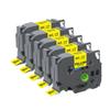 18mm Black On White Label Tape Compatible with TZe 241 141 641 741 Compatible with Label Printers 5/10PCS(5PK Black on Yellow) view 1